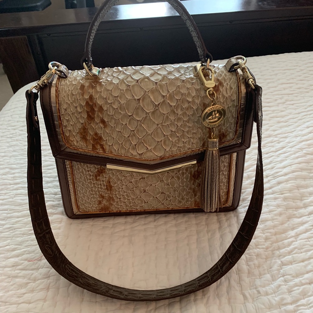 Brahmin purse, tassel, and wallet.